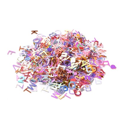 Пластиковый алфавит блестки пайетки, орнамент из блесток, смешанные буквы для украшения ногтей своими руками