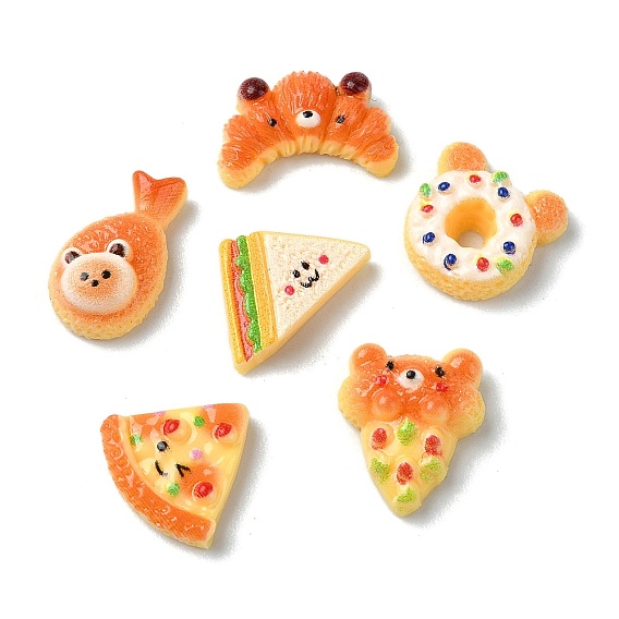 Непрозрачные кабошоны из смолы, имитация еды