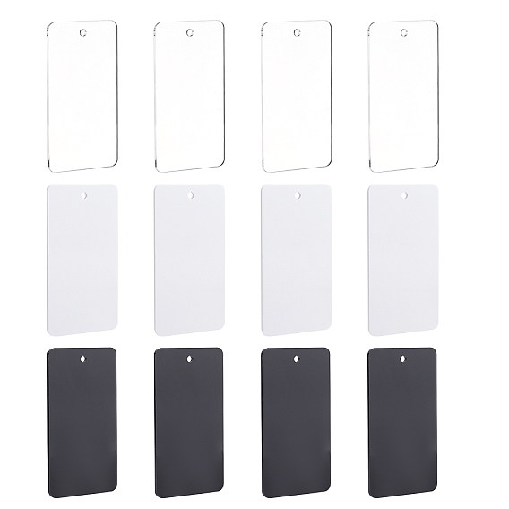 12Pcs 3 Colors Custom Rectangle Hanging Acrylic Sign Holders
