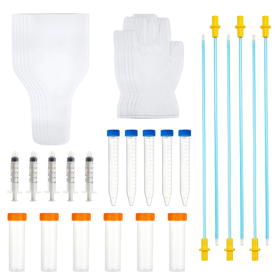 DIY Tool Sets, Including PE Collection Bag, Plastic Syringe, PVC Safety Gloves & Centrifuge Tube