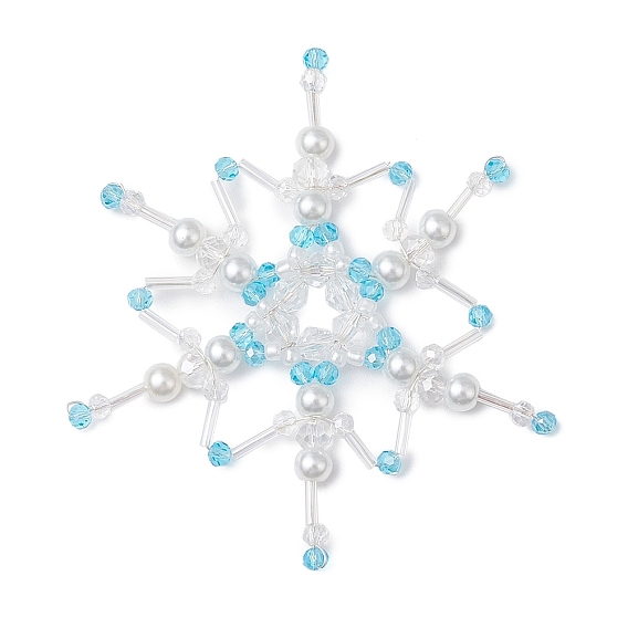 Рождественские тематические стеклянные большие подвески, снежинка