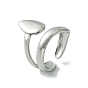 304 Stainless Steel Open Cuff Ring, Teardrop