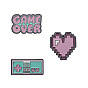 Милая мультяшная розовая игровая консоль, эмалированная булавка, мозаичная брошь в форме сердца, значок
