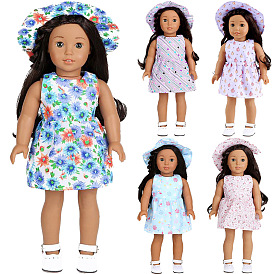 Кукольное платье из ткани, наряды для кукол, подходит для 18 дюймовых американских кукол