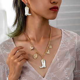 Комплекты из ковбойских сапог, цинкового сплава, серег и ожерелий для женщин