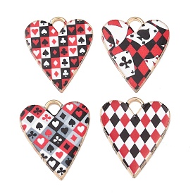 Pendentifs en alliage, breloques en forme de cœur pour cartes à jouer/poker