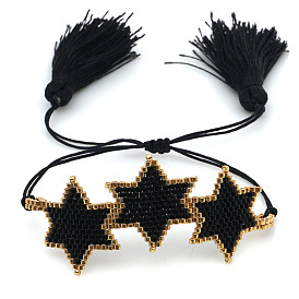Handmade Hexagonal Star Pattern Bracelet for Women - Unique Fashion Accessory