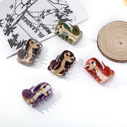 Заколки для волос в форме когтей из ацетата целлюлозы, змея, аксессуары для волос для женщин и девочек