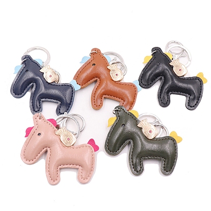 PU Leather Money Bag Horse Pendant Keychain, for Handbag Backpack Car Key Decoration