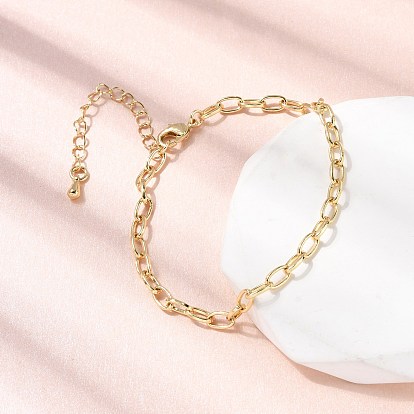 Браслет-цепочка из латуни для женщин, стойки покрытие, без свинца и без кадмия, долговечный