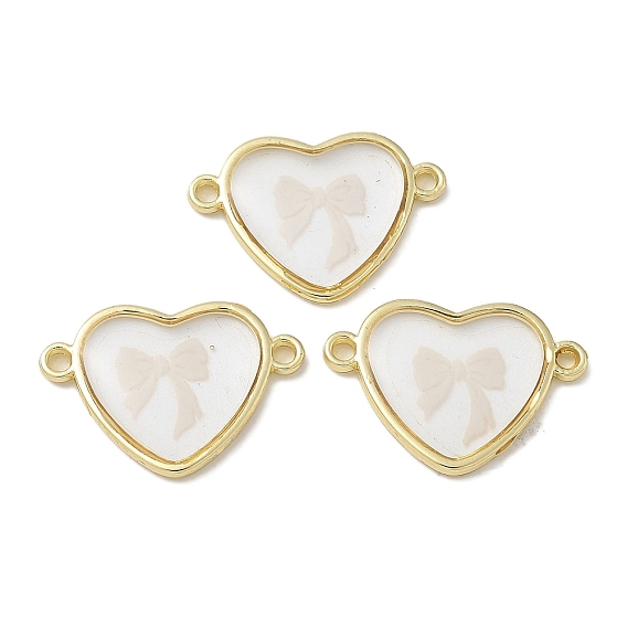 Подвеска в виде сердца из латуни и смолы с бантом, долговечный, без свинца и без кадмия, серый