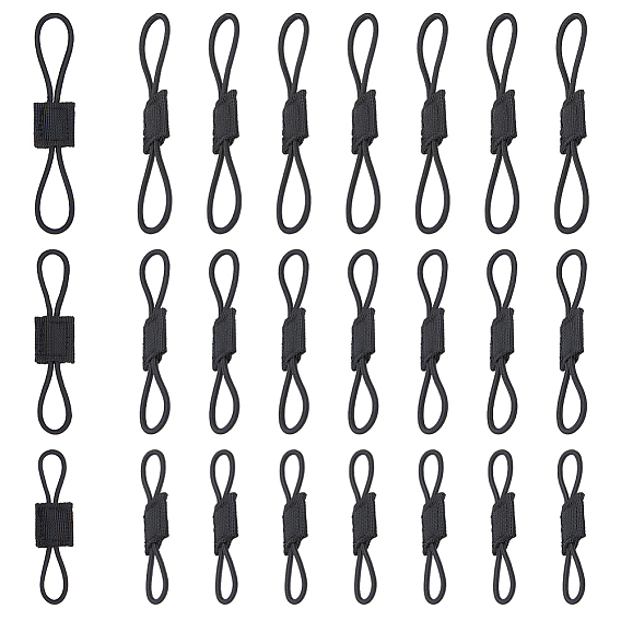 24Pcs 3 Styles Nylon with Rubber Tactical Gear Holder Clip, Elastic Binding Ribbon Buckle for Tactical Vests Backpacks Bags