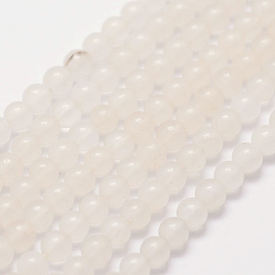 Бусины из натурального белого нефрита, круглые