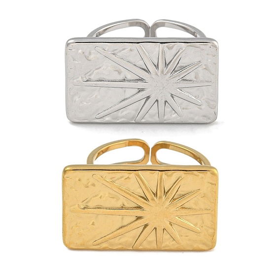 304 кольцо из нержавеющей стали для женщин, прямоугольные