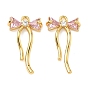 Латунные микро проложить кубического циркония подвески, бантом прелести, без никеля , реальный 18 k позолоченный