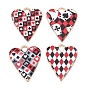 Alloy Pendants, Poker/Playing Cards Heart Charms