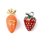 Латунные подвески, с эмалью, долговечный, без кадмия и без свинца, стойки покрытие, клубника и морковь