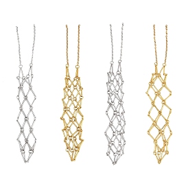 304 мешочек для макраме из нержавеющей стали, пустой держатель для камней, подвесное украшение