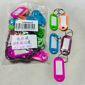 30Pcs 5 Colors Plastic Badge Holders with Iron Rings, Tag Card Holder, Oval