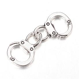 Звенья / разъемы из сплава в тибетском стиле, без кадмия и без свинца, наручники