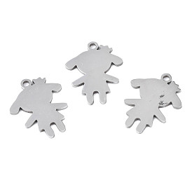 201 Stainless Steel Pendants, Laser Cut, Girl Silhouette Charm