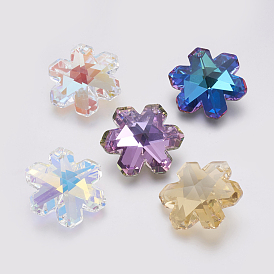 K9 Glass Rhinestone Pendants, Imitation Austrian Crystal, Faceted, Flower