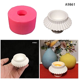 DIY Silicone Molds, Geometry Rippled Bicone Candlestick Making Molds, Aromatherapy Candle Holder Mold