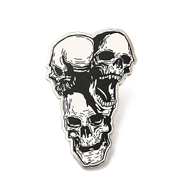 Printed Alloy Brooch for Backpack Clothes, Skull