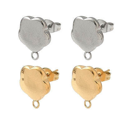 304 Выводы серьги из нержавеющей стали шпилька, ионное покрытие (ip), цветок