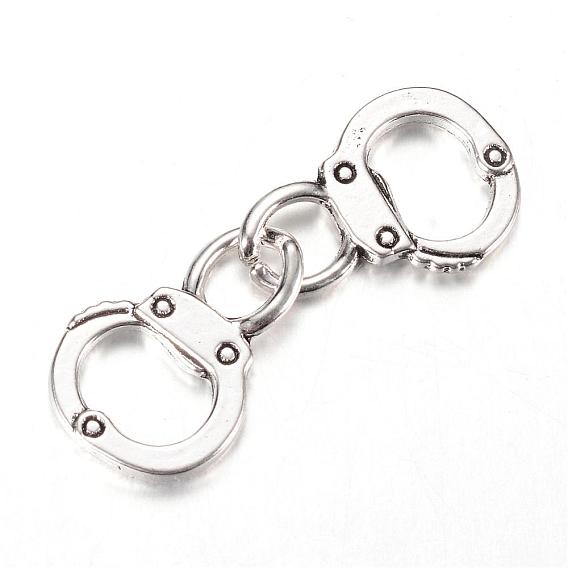 Звенья / разъемы из сплава в тибетском стиле, без кадмия и без свинца, наручники