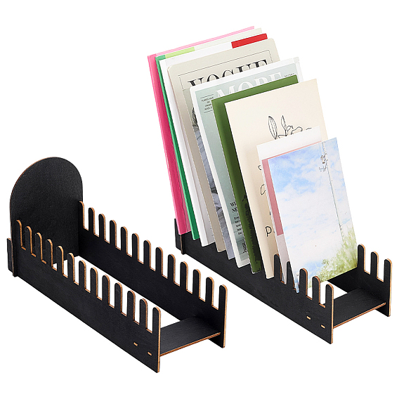 Wood Desktop Card Storage Rack, Rectangle