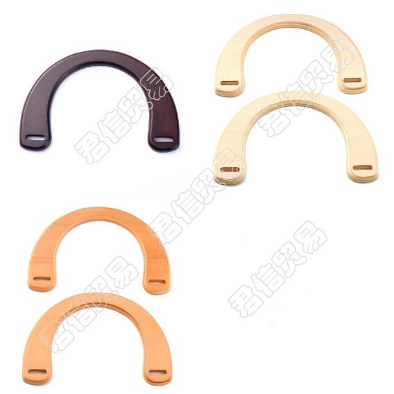 6шт. 3 цвета U-образные ручки для сумок из окрашенного дерева, для сменных аксессуаров ручек для сумок