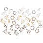 Alloy Open Back Bezel Pendants, For DIY UV Resin, Epoxy Resin, Pressed Flower Jewelry, Winter Christmas Theme