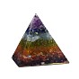Yoga Chakra Jewelry, Orgonite Pyramid, Resin Home Display Decorations, with Gemstone Inside