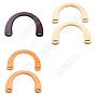 6шт. 3 цвета U-образные ручки для сумок из окрашенного дерева, для сменных аксессуаров ручек для сумок
