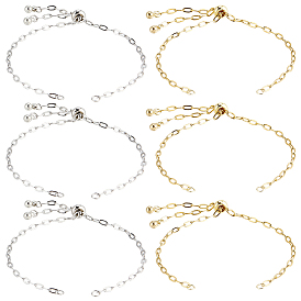 8шт. 2 цвета 2.5мм 304 скрепка из нержавеющей стали, цепочка, слайдер, браслет, с латунной бисера