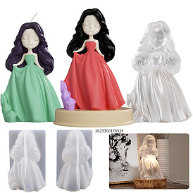 DIY Princess Figurine Silicone Candle Molds, for Scented Candle Making