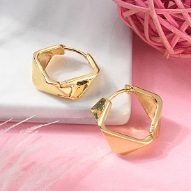 Латунные серьги обруча, многоугольник