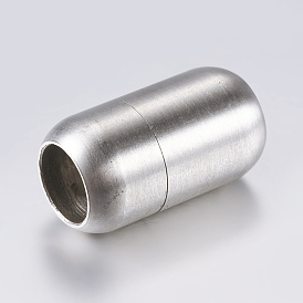 304 fermoirs magnétiques en acier inoxydable avec extrémités à coller, givré, baril