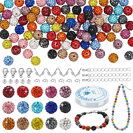 DIY-Armband-Sets aus runden Polymer-Ton-Strassperlen