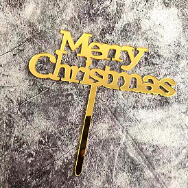 Acrylic Cake Toppers, Cake Inserted Cards, Christmas Themed Decorations, Word Merry Christmas