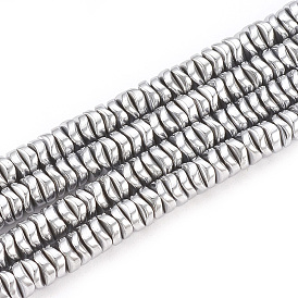 Electroplate Non-magnetic Synthetic Hematite Beads Strands, Wavy Disc