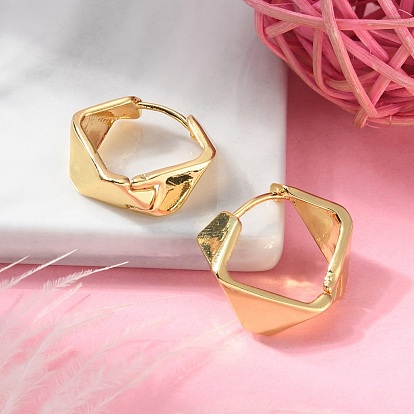 Латунные серьги обруча, многоугольник