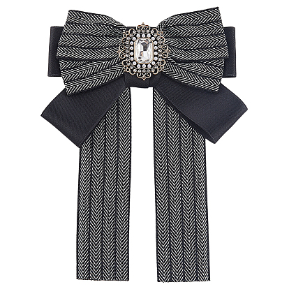 Броши из полиэфирной смолы в виде банта, со стразами