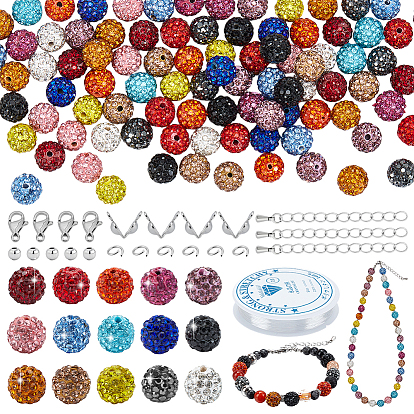 DIY-Armband-Sets aus runden Polymer-Ton-Strassperlen