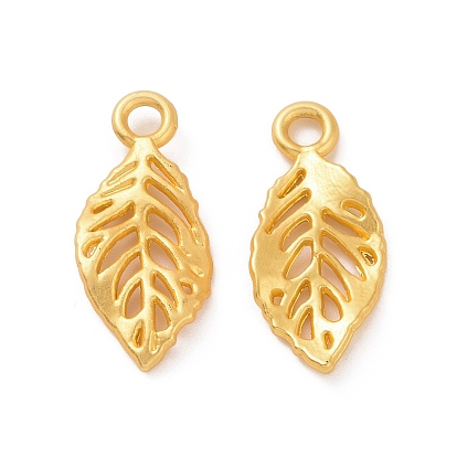 Crémaillère pendentifs en alliage placage, charmes de feuilles
