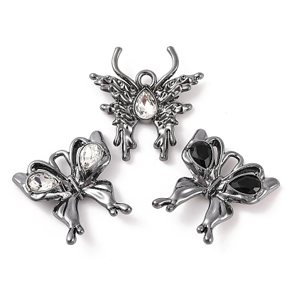 Латунные микропаве прозрачные подвески с фианитом, бабочка