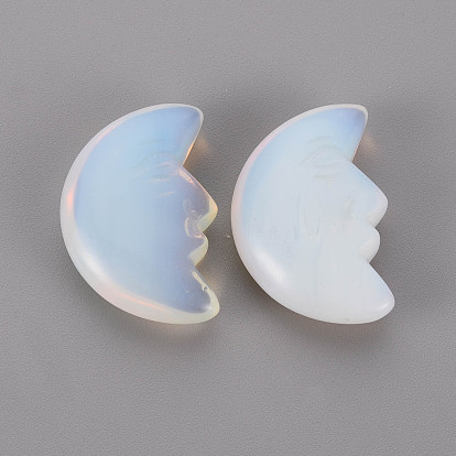 Opalite Beads, No Hole/Undrilled, Moon