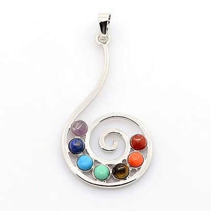 Chakra cru pendentifs en laiton de bijoux de pierres précieuses, vortex, platine