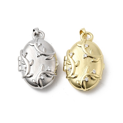 Латунные подвески с микропаве из прозрачного кубического циркония, овальные с узорчатыми подвесками, стойки покрытие, долговечный, без кадмия и без свинца